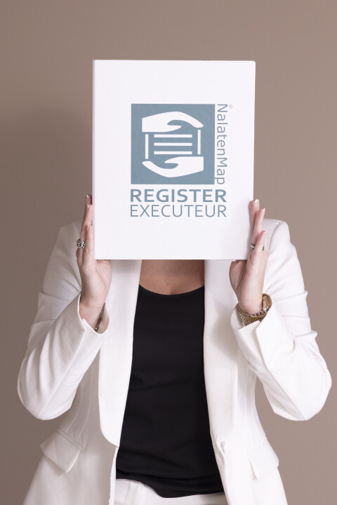 Erfrechtspecialist Jolanda Spek heeft hier een nalatenmap&reg; voor haar gezicht